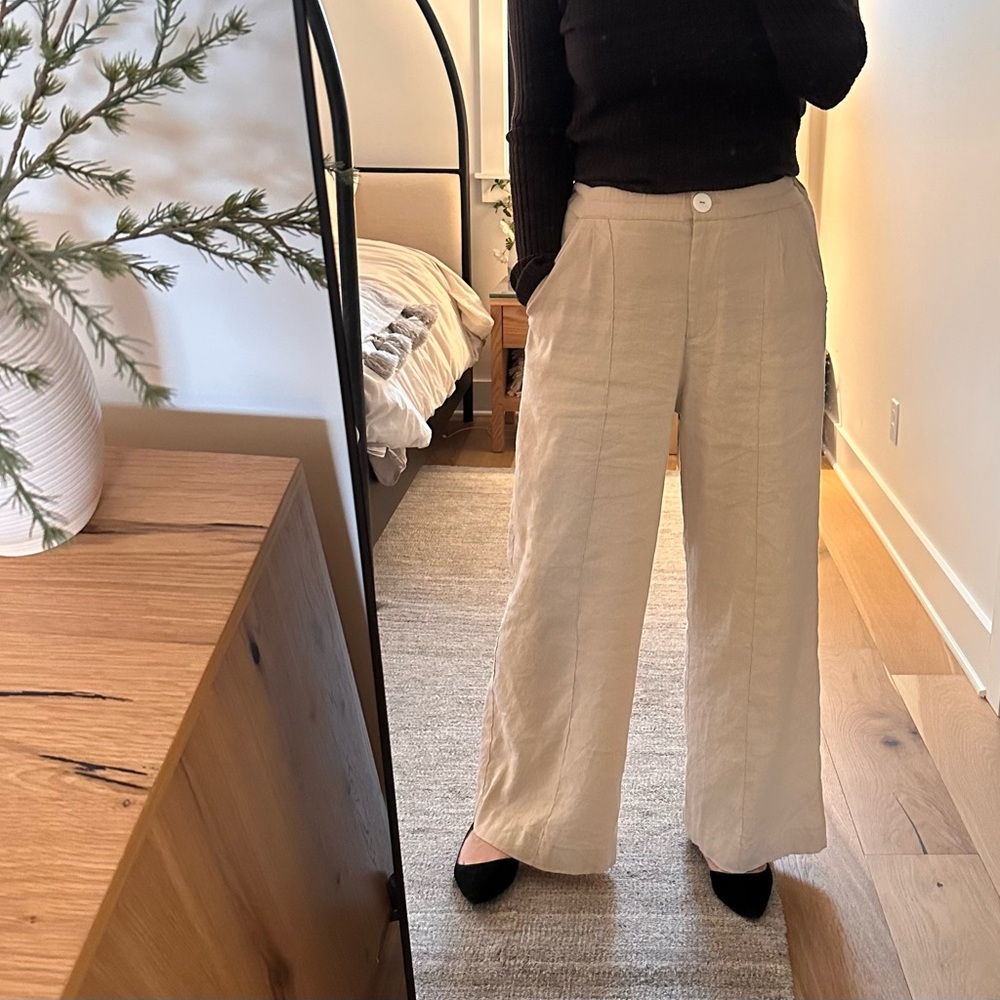 Shore Linen Blend Trouser Pant, XL, Natural color